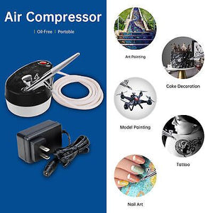 0.3 mm Mini Airbrush Kit w/ Air Compressor Dual-Action Gravity Feed Tattoo Nail - Trend Times Toy Stores