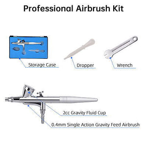 0.4mm Single Action Gravity Feed Airbrush Kit Spray Gun Tattoo Hobby Makeup Art - Trend Times Toy Stores