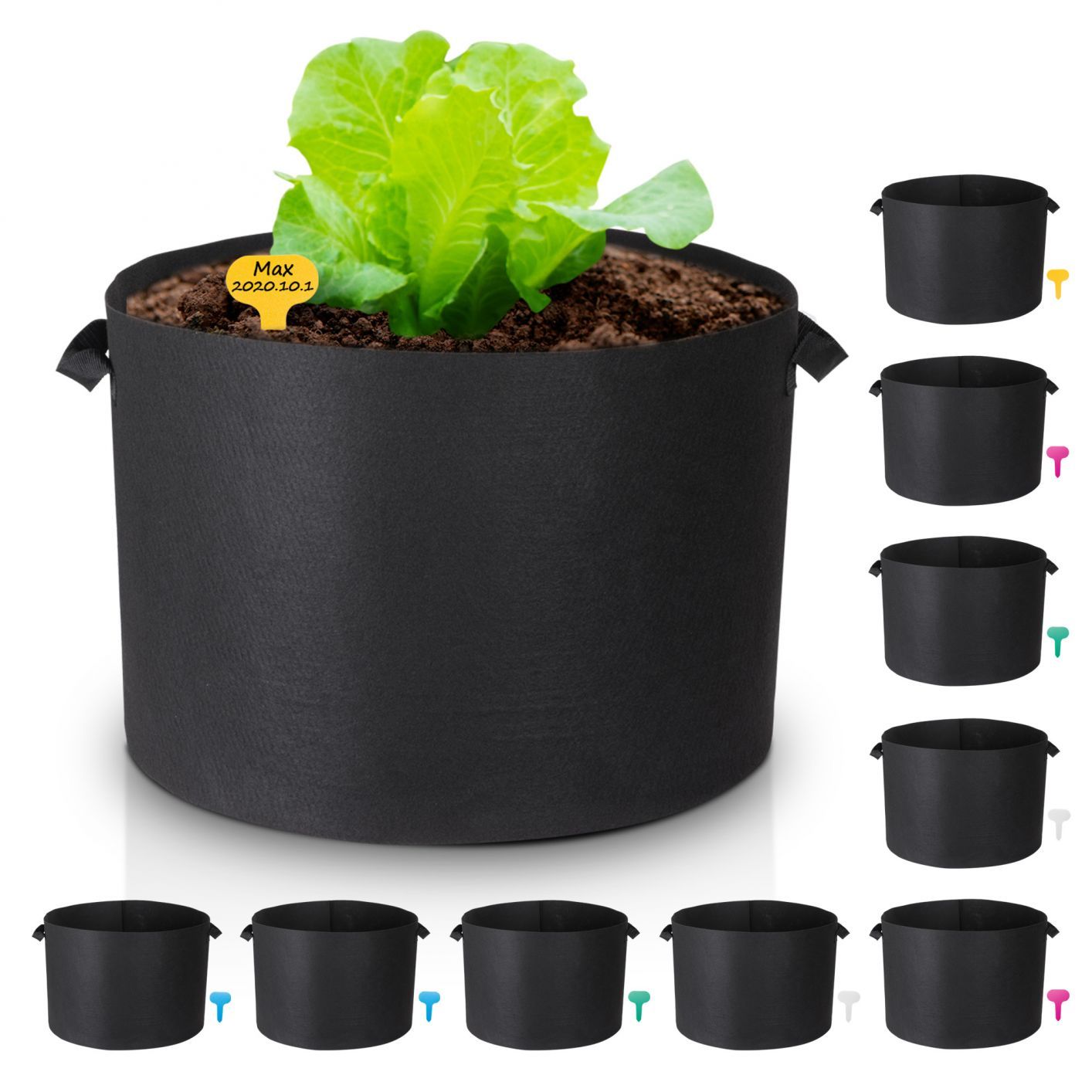 1-25 Gallon Grow Bags Garden Fabric Pot Container Non-Woven Aeration Plant 25 Gallon-10 Packs - Trend Times Toy Stores