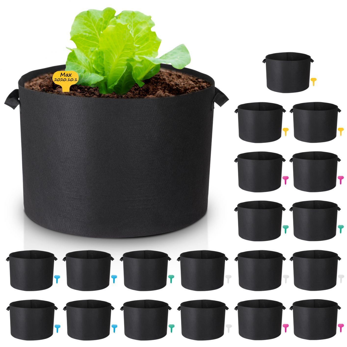 1-25 Gallon Grow Bags Garden Fabric Pot Container Non-Woven Aeration Plant 25 Gallon-20 Packs - Trend Times Toy Stores