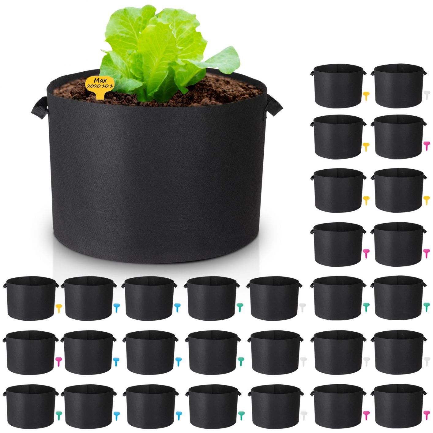 1-25 Gallon Grow Bags Garden Fabric Pot Container Non-Woven Aeration Plant 25 Gallon-30 Packs - Trend Times Toy Stores