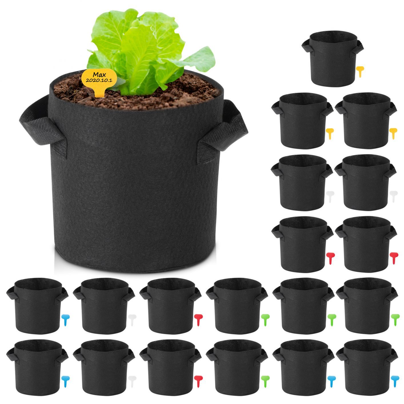1-25 Gallon Grow Bags Garden Fabric Pot Container Non-Woven Aeration Plant 2 Gallon-20 Packs - Trend Times Toy Stores
