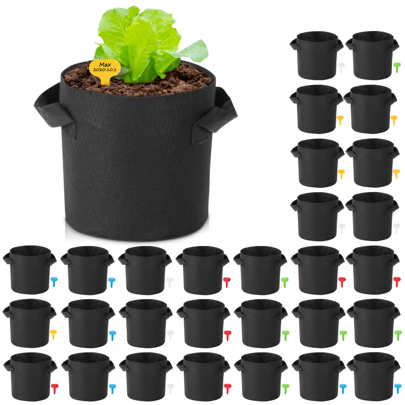 1-25 Gallon Grow Bags Garden Fabric Pot Container Non-Woven Aeration Plant 2 Gallon-30 Packs - Trend Times Toy Stores