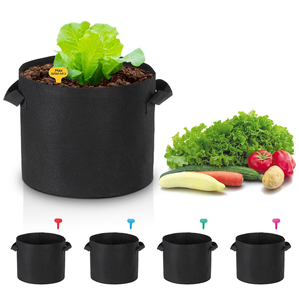 1-25 Gallon Grow Bags Garden Non-Woven Aeration Plant Fabric Pot Container 5 Gallon-5 Packs - Trend Times Toy Stores
