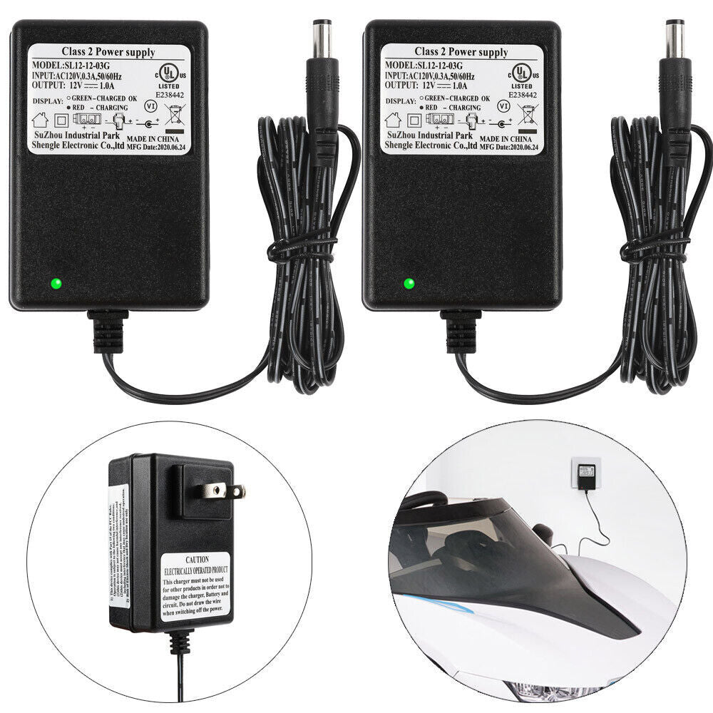 1 or 2 Pack 12V Battery Charger and Power Supply for Kids Ride-On Cars and SUVs Trend Times Variant 0