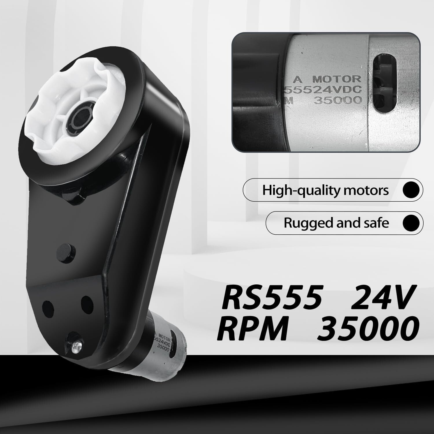 1 or 2 PCS 24V RS555 35000RPM Gear Motor Kit for Electric Car Power Wheels Upgrade Trend Times 1