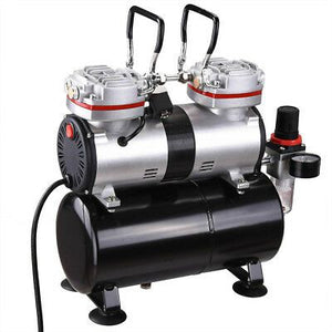 1/3 HP Twin Cylinder Airbrush Compressor 3.5L Air Tank For Hobby Tattoo Body Art - Trend Times Toy Stores