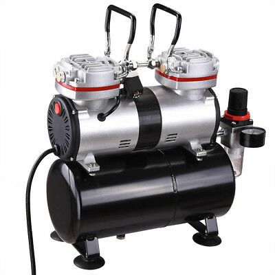 1/3 HP Twin Cylinder Airbrush Compressor 3.5L Air Tank For Hobby Tattoo Body Art - Trend Times Toy Stores