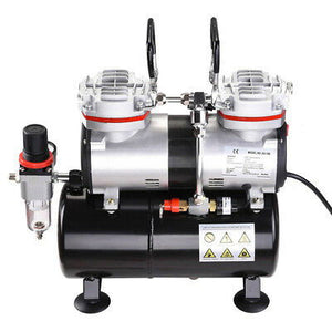 1/3 HP Twin Cylinder Airbrush Compressor 3.5L Air Tank For Hobby Tattoo Body Art - Trend Times Toy Stores