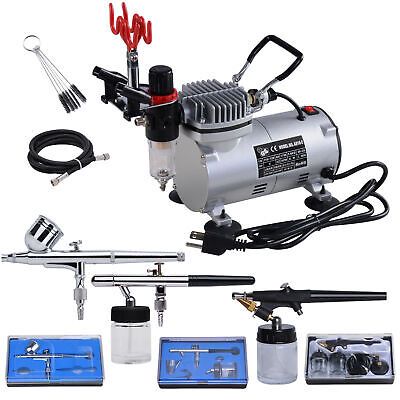 1/6 HP Airbrush Compressor Kit 3 Airbrush Painting Tattoo Nail Art Decoration - Trend Times Toy Stores