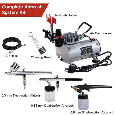 1/6 HP Airbrush Compressor Kit 3 Airbrush Painting Tattoo Nail Art Decoration - Trend Times Toy Stores