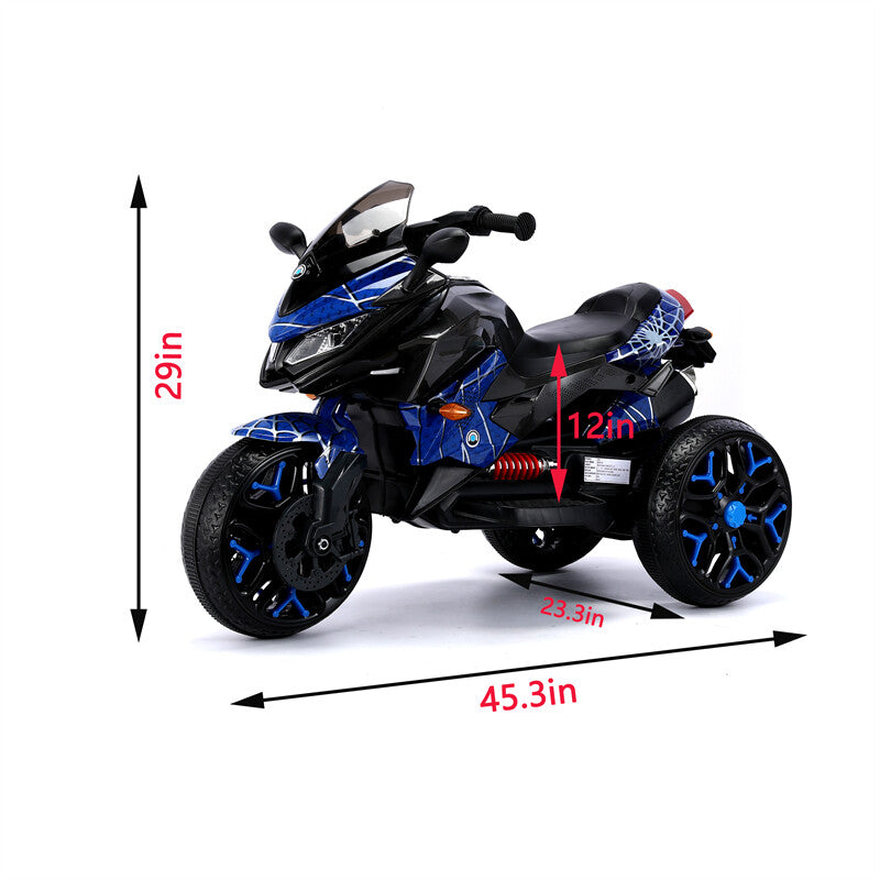 12V Electric 3-Wheel Ride-On Motorcycle for Kids Ages 3-6 with Adjustable Speed 1.8-3.2 MPH Trend Times 1