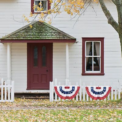 1.5x3 Ft USA Pleated Fan Flag Half Fan Banner American Bunting Decoration 2 Pack - Trend Times Toy Stores