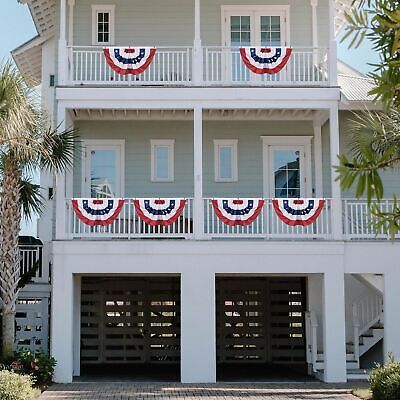 1.5x3 Ft USA Pleated Fan Flag Half Fan Banner American Bunting Decoration 6 Pack - Trend Times Toy Stores