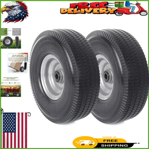 10-Inch Solid Tire and Wheel Assembly with Bearings 2-Pack Maintenance-Free Trend Times Variant 0