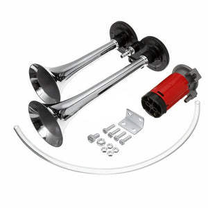 12V Super Loud Silver Air Horn Kit for Train, Truck, Car, SUV, and Boat Trend Times Variant 0