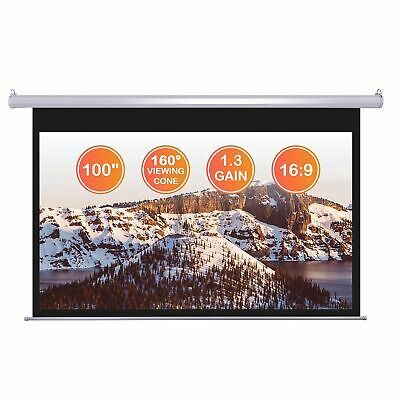 100" Electric Projector Screen 16:9 Remote Control Movie Film Theater Projection - Trend Times Toy Stores