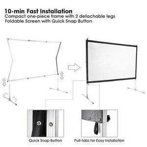 100" Portable Fast Folding Projector Movie Screen 16:9 HD with Stand Office Home - Trend Times Toy Stores