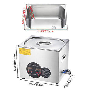 10L Stainless Steel Ultrasonic Cleaner Heater w/ Timer Bracket Jewelry Cleaning - Trend Times Toy Stores