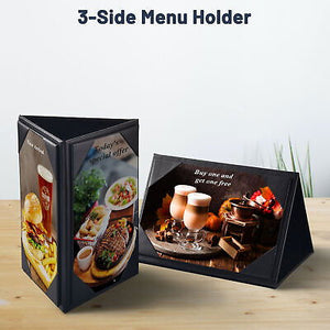 10Pcs 4"x 6" 3 Sides Table Tent Holder Menu Holder for Bar Cafe Restaurant Black - Trend Times Toy Stores