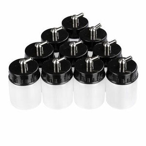 10Pcs Airbrush Pigment Bottles Single Action Jars Lid Siphon Feed Paint Cup 22cc - Trend Times Toy Stores