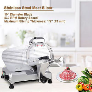 10" Blade Commercial Meat Slicer Deli Cheese Food 530RPM Electric Cutter Kitchen - Trend Times Toy Stores