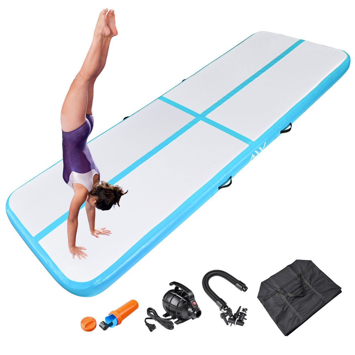 10 Ft Air Mat Track Inflatable Tumbling Mat Gymnastics Fitness Blue - Trend Times Toy Stores
