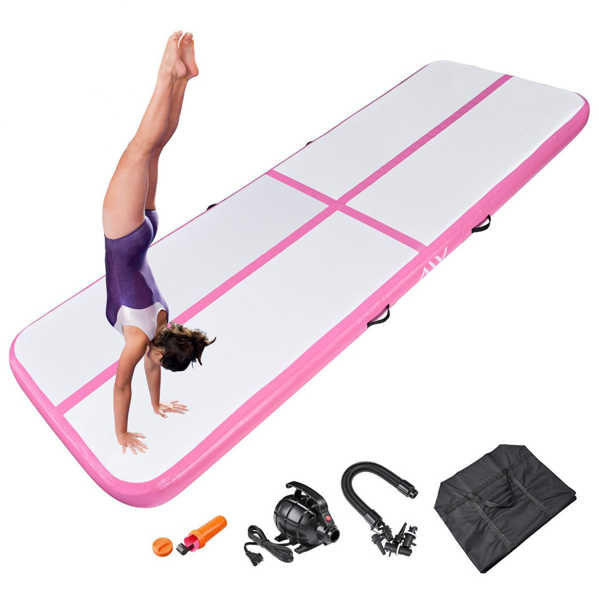 10 Ft Air Mat Track Inflatable Tumbling Mat Gymnastics Fitness Pink - Trend Times Toy Stores