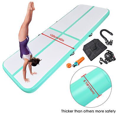 10 Ft Air Mat Track Inflatable Tumbling Mat Gymnastics Training Fitness Green - Trend Times Toy Stores