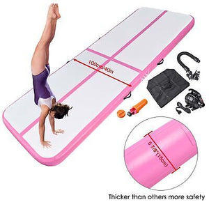 10 Ft Air Mat Track Inflatable Tumbling Mat Gymnastics Training Fitness Pink - Trend Times Toy Stores