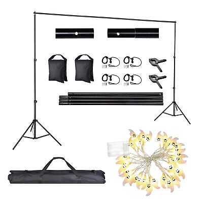 10 Ft Background Backdrop Support Stand & Halloween White Ghost String Light Kit - Trend Times Toy Stores
