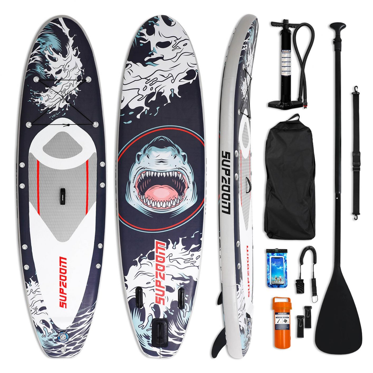 10 Ft Inflatable Stand Up Paddle Board Kit SUP Pump Backpack Surfing Adult Youth Black - Trend Times Toy Stores