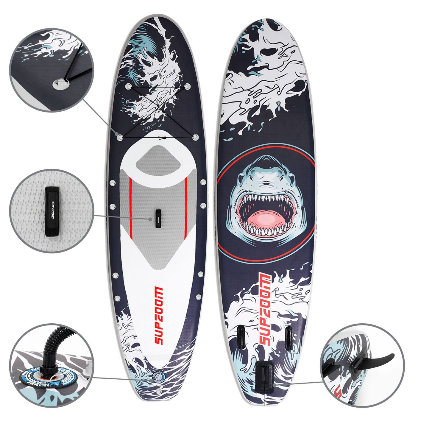 10 Ft Inflatable Stand Up Paddle Board Kit SUP Pump Backpack Surfing Adult Youth Black - Trend Times Toy Stores