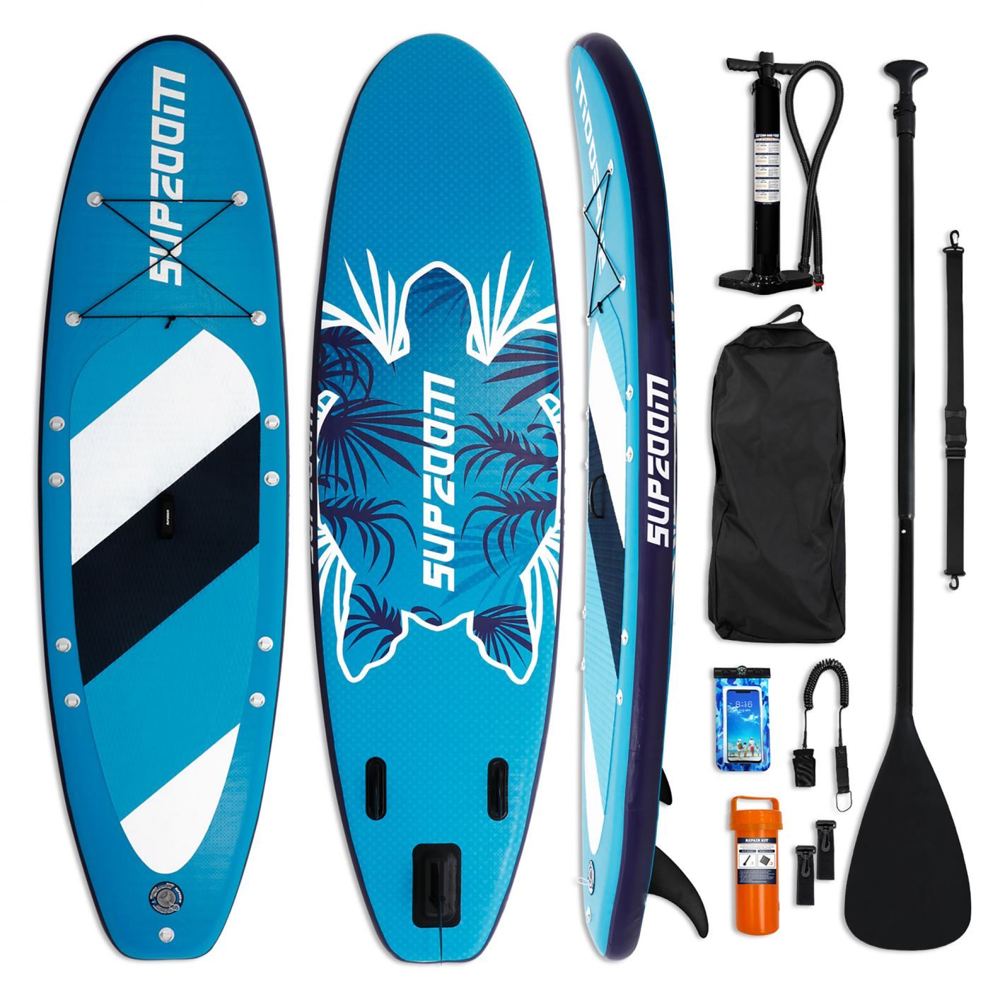 10 Ft Inflatable Stand Up Paddle Board Kit SUP Pump Backpack Surfing Adult Youth Blue - Trend Times Toy Stores