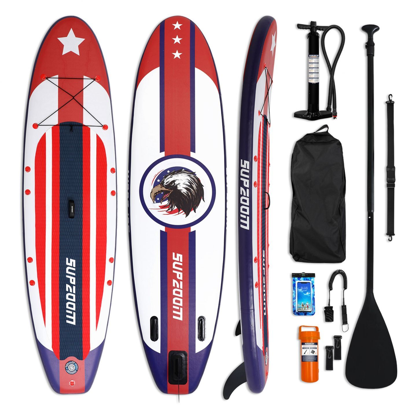 10 Ft Inflatable Stand Up Paddle Board Kit SUP Pump Backpack Surfing Adult Youth Red & Blue - Trend Times Toy Stores