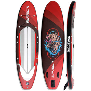10 Ft Inflatable Stand Up Paddle Board Kit SUP Pump Backpack Surfing Adult Youth Red & Brown - Trend Times Toy Stores