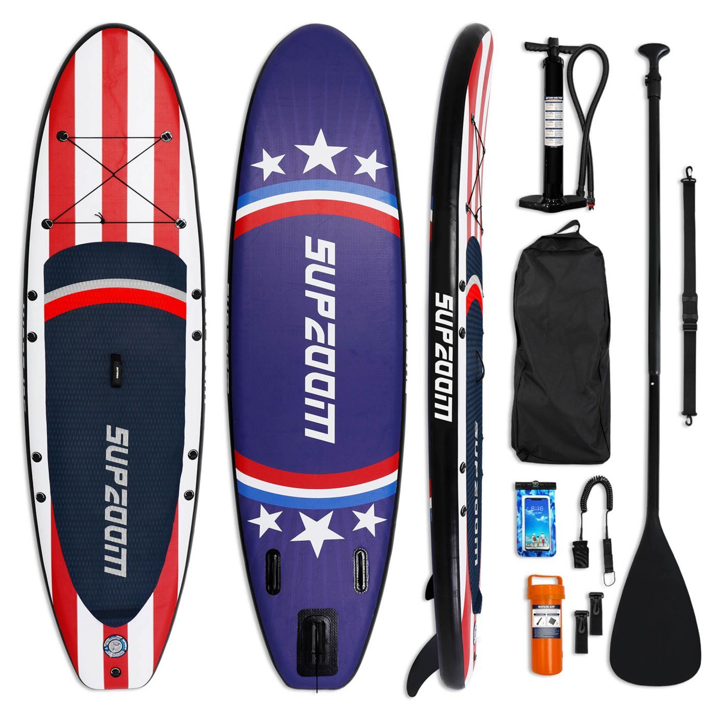 10 Ft Inflatable Stand Up Paddle Board Kit SUP Pump Backpack Surfing Adult Youth Red & Purple - Trend Times Toy Stores