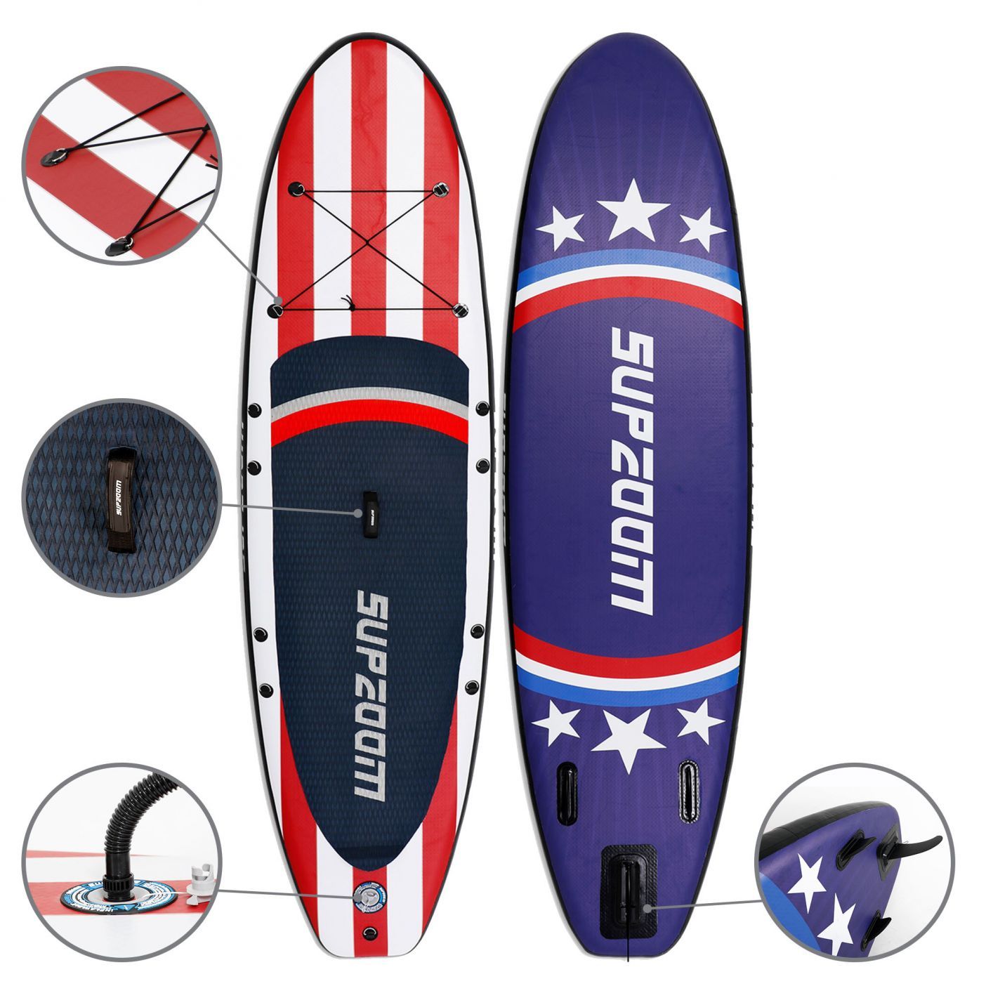 10 Ft Inflatable Stand Up Paddle Board Kit SUP Pump Backpack Surfing Adult Youth Red & Purple - Trend Times Toy Stores