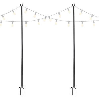 10 Ft String Light Pole Outdoor Metal Pole Aluminum Patio Backyard Party 2 Pack - Trend Times Toy Stores
