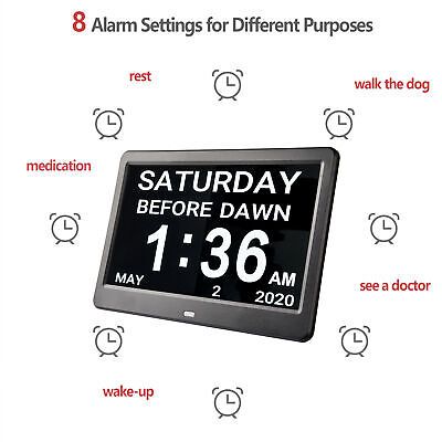 10" LCD Digital Calendar Alarm Clock Snooze Dementia Display Hotel Home Office - Trend Times Toy Stores