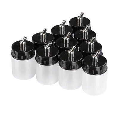 10 Pcs Plastic Airbrush Bottles Dual Action Jars Lid Siphon Feed Paint Cup 22 cc - Trend Times Toy Stores
