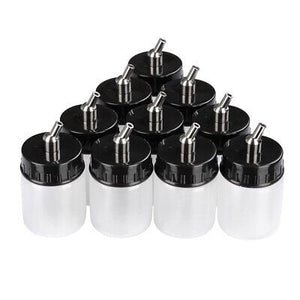 10 Pcs Plastic Airbrush Bottles Dual Action Jars Lid Siphon Feed Paint Cup 22 cc - Trend Times Toy Stores