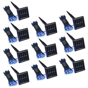 10 Pcs Solar String Lights 36 FT Waterproof Blue Solar Xmas Light Outdoor Tree - Trend Times Toy Stores