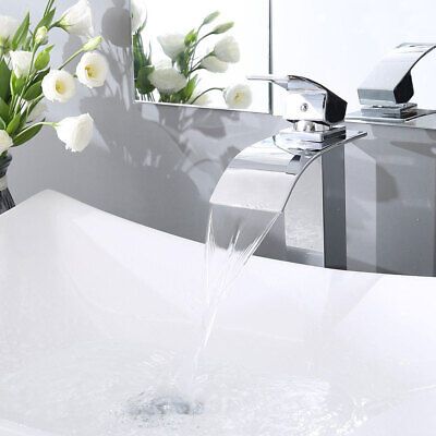 10" Sink Faucet Waterfall Bath Basin Mixer Tap Single Handle Polished Bathroom - Trend Times Toy Stores