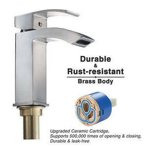10" Sink Faucet Waterfall Bathroom Bath Basin Mixer Tap Single Handle Brushed - Trend Times Toy Stores