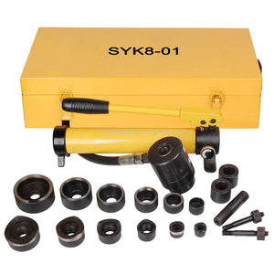 10 Ton 6 Die Hydraulic Knockout Punch Hand Pump Hole Tool Driver Kit w/ Case New Yellow - Trend Times Toy Stores