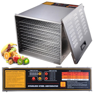 10 Tray 1200W Commercial Stainless Steel Food Dehydrator - Trend Times Toy Stores