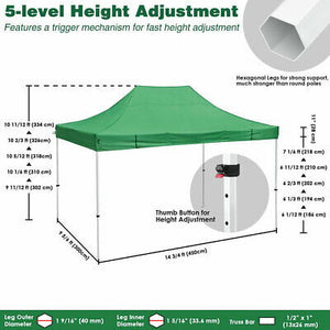 10'x15' Outdoor POP UP Canopy Party Wedding Tent Gazebo Heavy Duty Waterproof - Trend Times Toy Stores