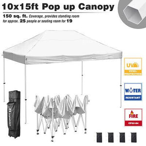 10'x15' White Outdoor Gazebo Commercial Canopy Wedding Party Tent Pavilion Cater - Trend Times Toy Stores