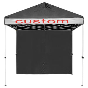 10x10' EZ Pop Up Canopy Commercial Tent Outdoor Business Gazebo Shelter Sidewall Black, with 1 Wall - Trend Times Toy Stores